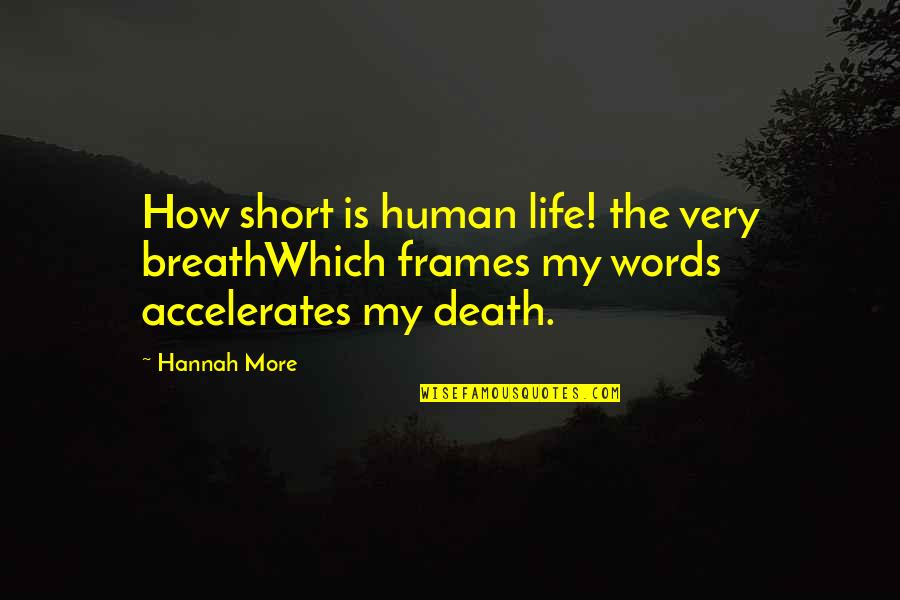 My Life Is Quotes By Hannah More: How short is human life! the very breathWhich