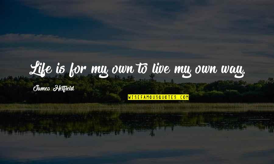 My Life My Own Way Quotes By James Hetfield: Life is for my own to live my