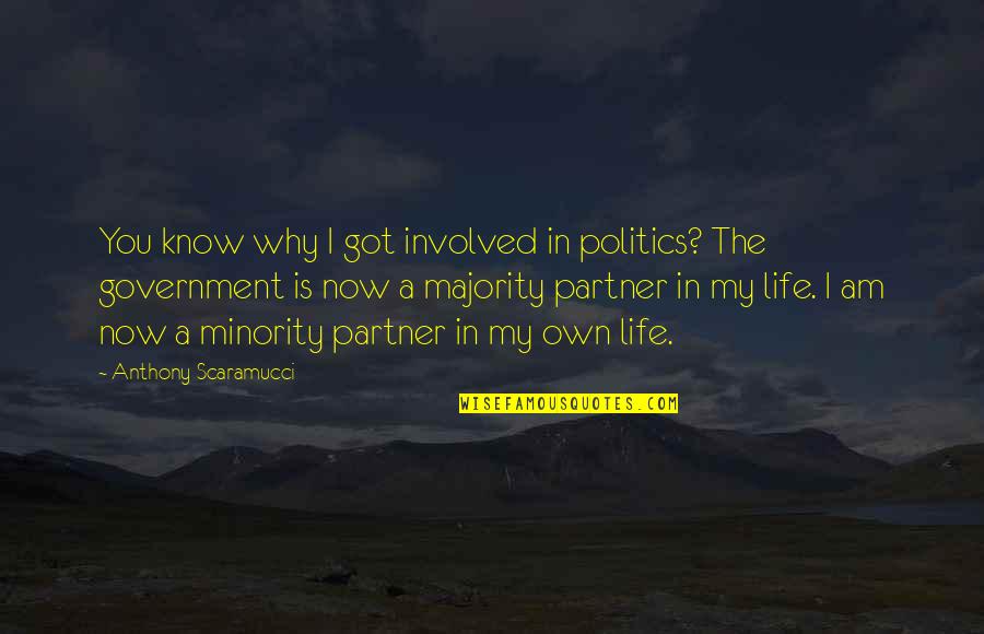My Life Partner Quotes By Anthony Scaramucci: You know why I got involved in politics? My Life Partner Quotes By Anthony Scaramucci: You know why I got involved in politics?