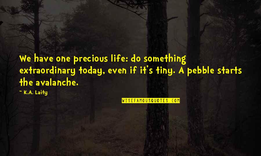 My Life Starts Today Quotes By K.A. Laity: We have one precious life: do something extraordinary