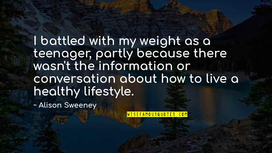 My Lifestyle Quotes By Alison Sweeney: I battled with my weight as a teenager,