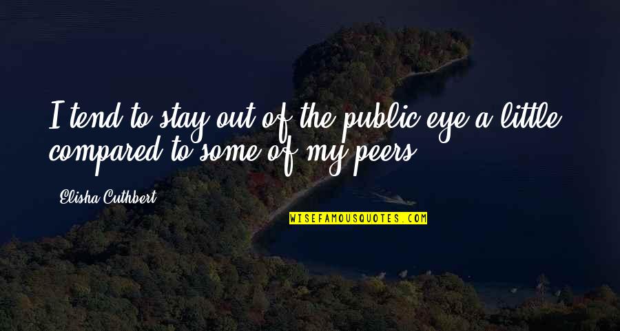 My Little Eye Quotes By Elisha Cuthbert: I tend to stay out of the public