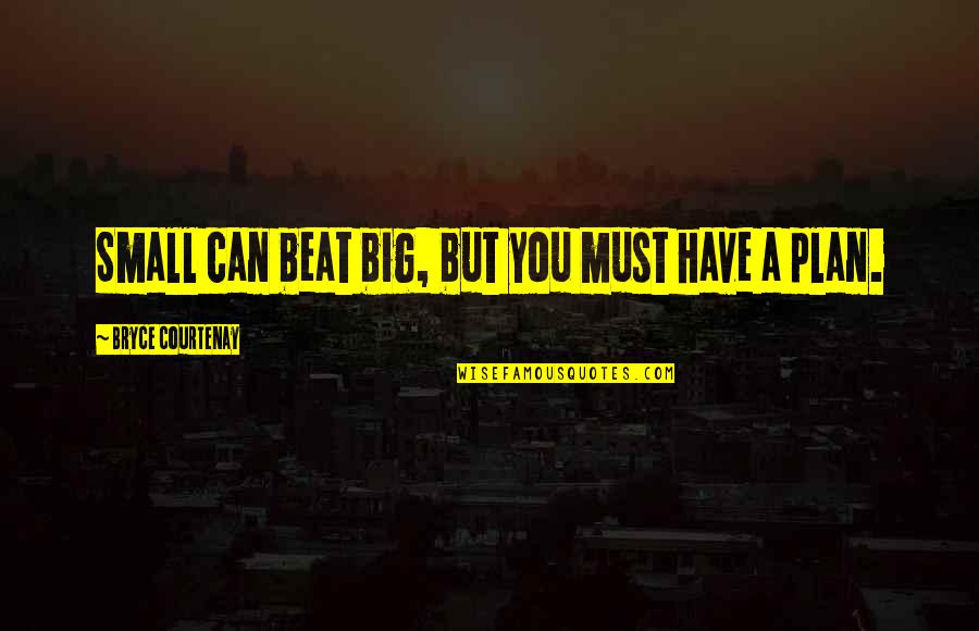 My Little Sis Quotes By Bryce Courtenay: Small can beat big, but you must have My Little Sis Quotes By Bryce Courtenay: Small can beat big, but you must have