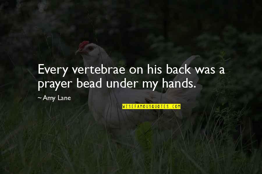 My Love Back Quotes By Amy Lane: Every vertebrae on his back was a prayer