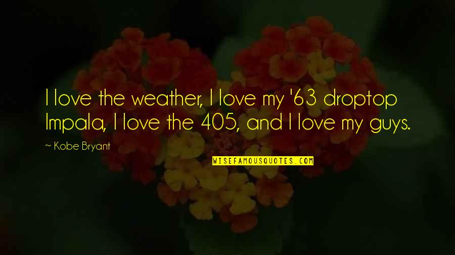 My Love For Basketball Quotes By Kobe Bryant: I love the weather, I love my '63