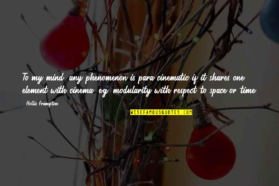 My Mind Is Quotes By Hollis Frampton: To my mind, any phenomenon is para-cinematic if My Mind Is Quotes By Hollis Frampton: To my mind, any phenomenon is para-cinematic if