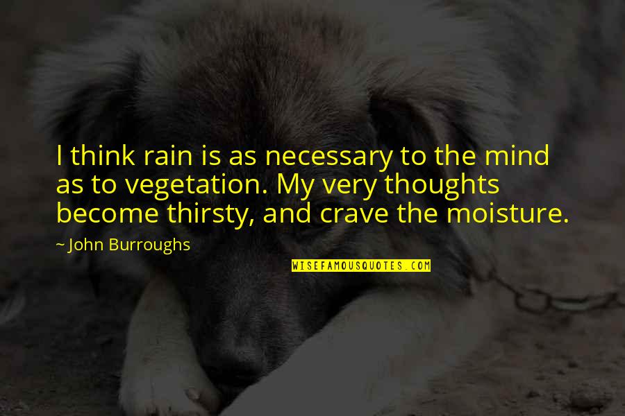 My Mind Is Quotes By John Burroughs: I think rain is as necessary to the My Mind Is Quotes By John Burroughs: I think rain is as necessary to the