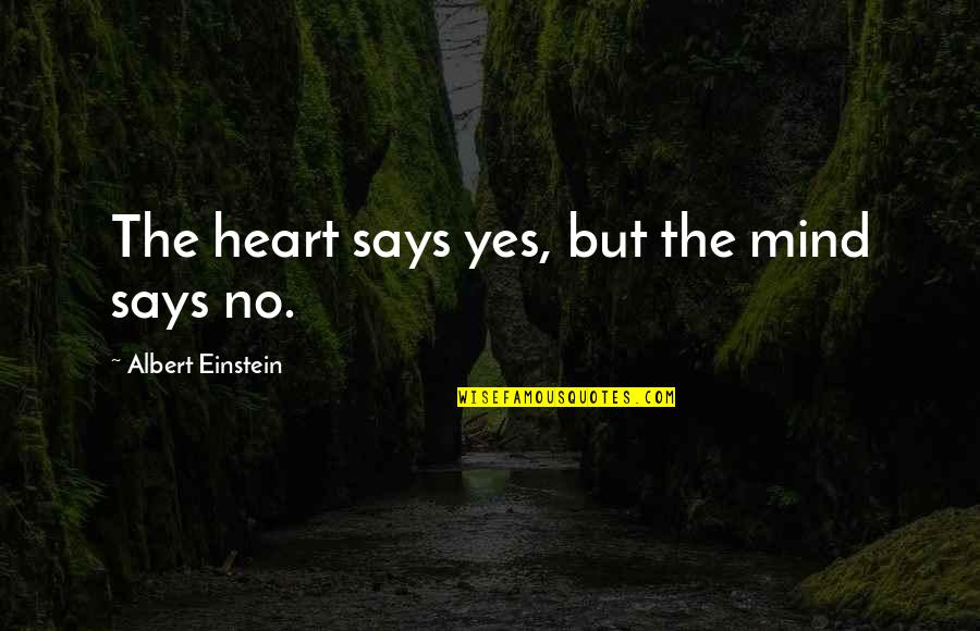 My Mind Says No But My Heart Says Yes Quotes By Albert Einstein: The heart says yes, but the mind says