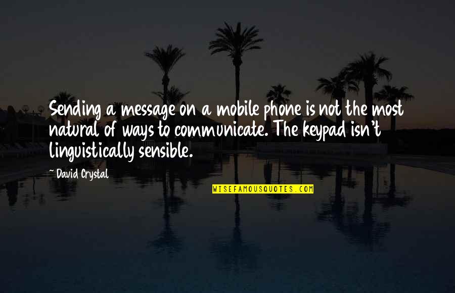 My Mobile Phone Quotes By David Crystal: Sending a message on a mobile phone is