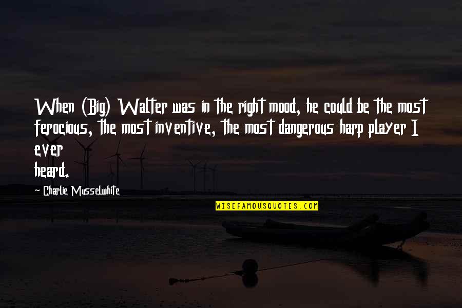 My Mood Right Now Quotes By Charlie Musselwhite: When (Big) Walter was in the right mood,