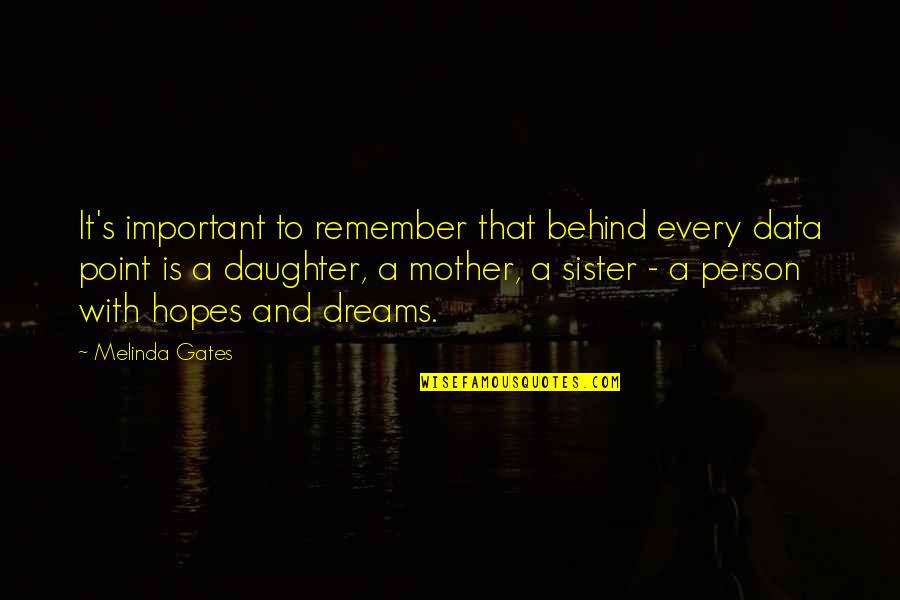 My Mother And Sister Quotes By Melinda Gates: It's important to remember that behind every data