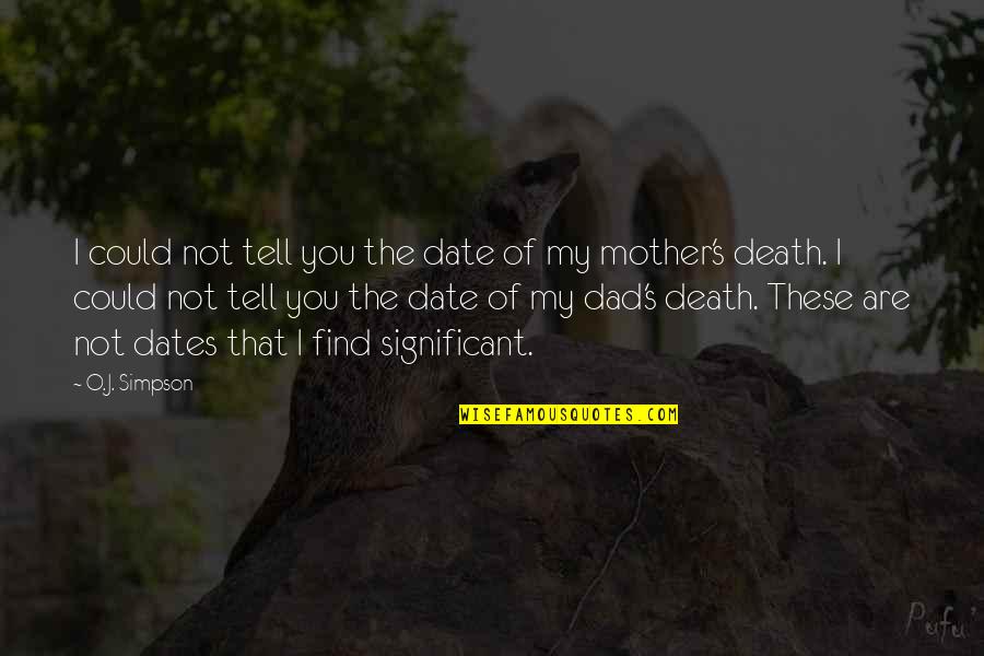 My Mother Death Quotes By O.J. Simpson: I could not tell you the date of