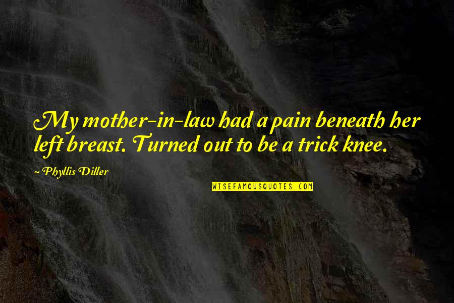 My Mother In Law Quotes By Phyllis Diller: My mother-in-law had a pain beneath her left