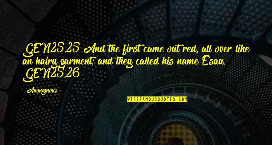My Name Is Red Quotes By Anonymous: GEN25.25 And the first came out red, all My Name Is Red Quotes By Anonymous: GEN25.25 And the first came out red, all