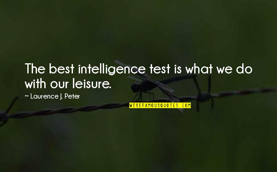 My Nephews And Nieces Quotes By Laurence J. Peter: The best intelligence test is what we do