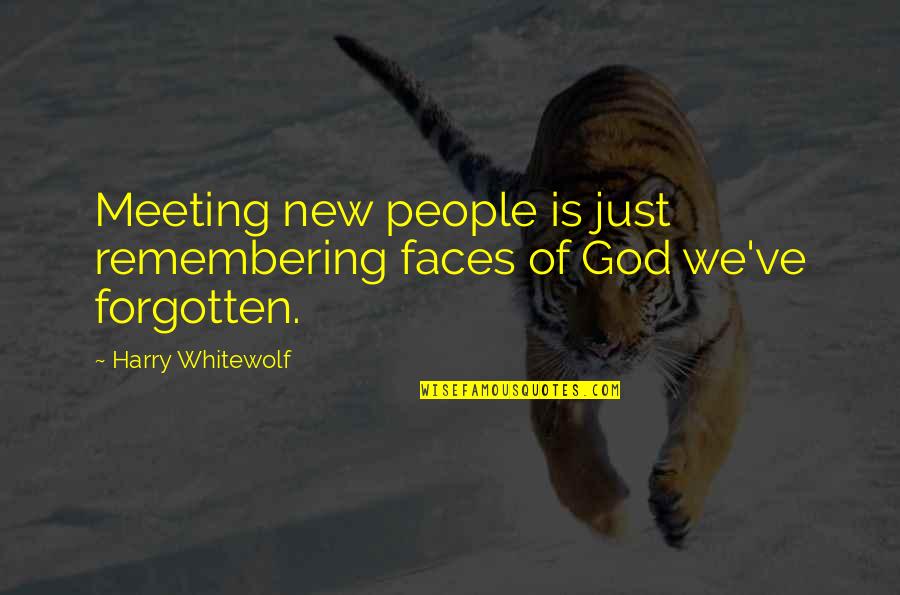 My New Number Quotes By Harry Whitewolf: Meeting new people is just remembering faces of