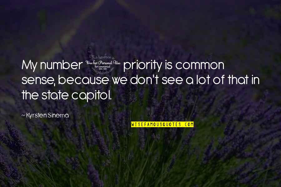 My Number 1 Quotes By Kyrsten Sinema: My number 1 priority is common sense, because