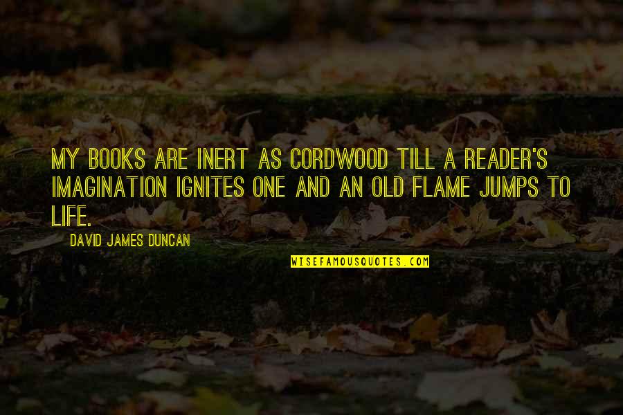 My Old Life Quotes By David James Duncan: My books are inert as cordwood till a