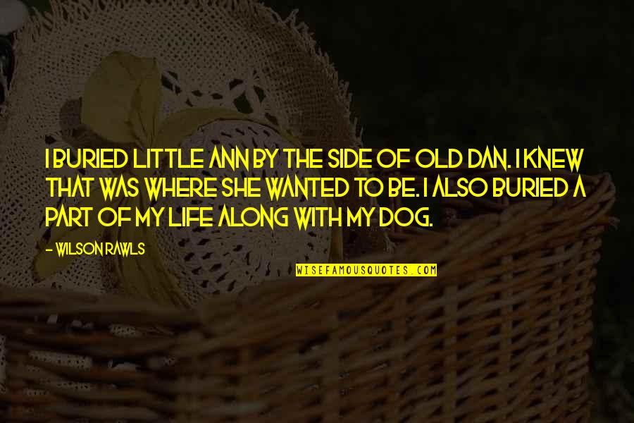 My Old Life Quotes By Wilson Rawls: I buried Little Ann by the side of