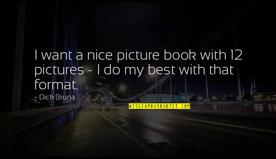 My Pictures Quotes By Dick Bruna: I want a nice picture book with 12