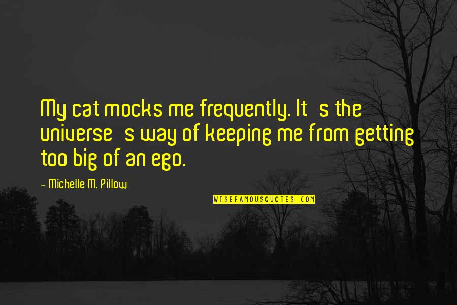 My Pillow Quotes By Michelle M. Pillow: My cat mocks me frequently. It's the universe's