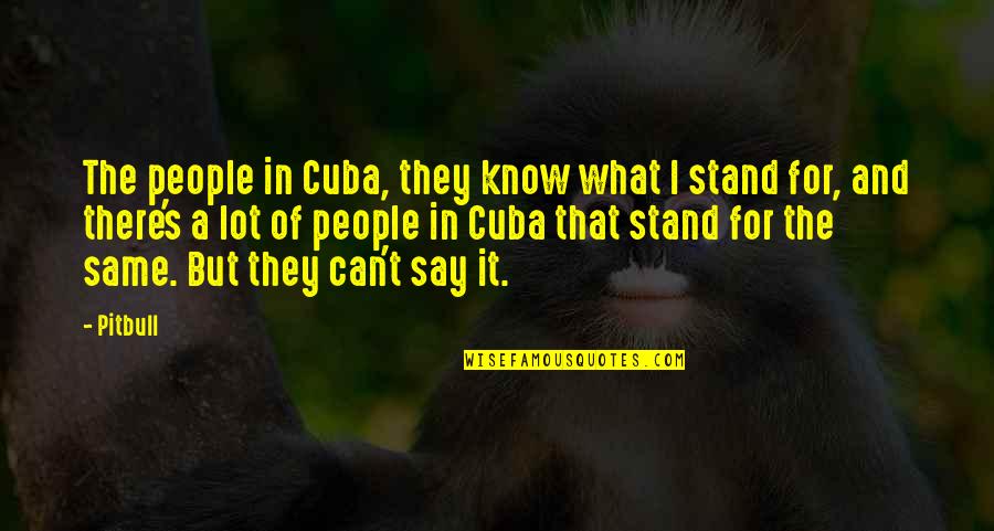 My Pitbull Quotes By Pitbull: The people in Cuba, they know what I