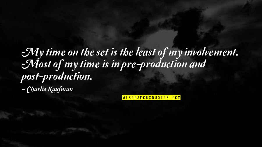 My Post Quotes By Charlie Kaufman: My time on the set is the least My Post Quotes By Charlie Kaufman: My time on the set is the least