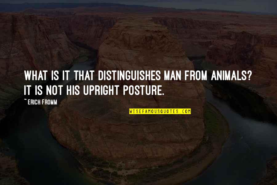 My Posture Quotes By Erich Fromm: What is it that distinguishes man from animals?