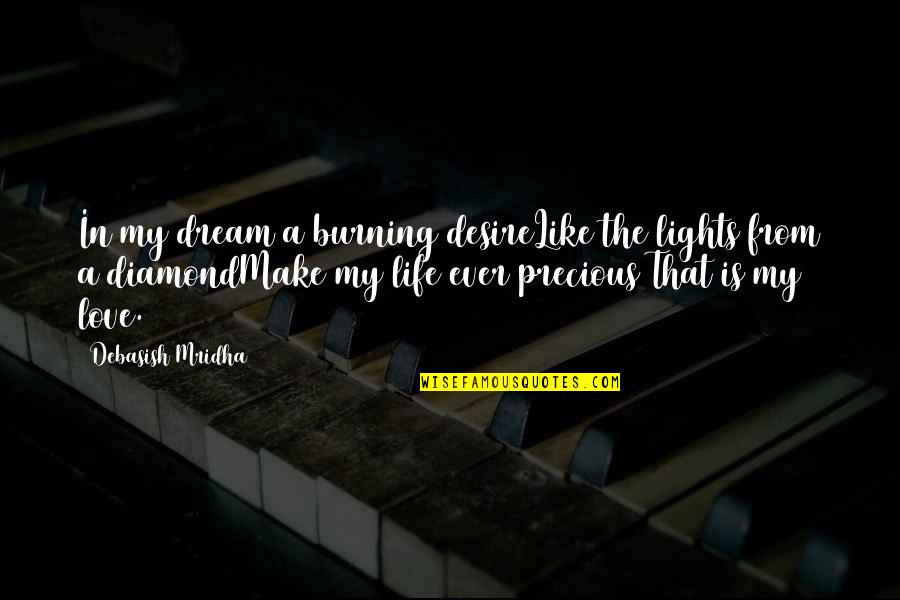 My Precious Quotes By Debasish Mridha: In my dream a burning desireLike the lights