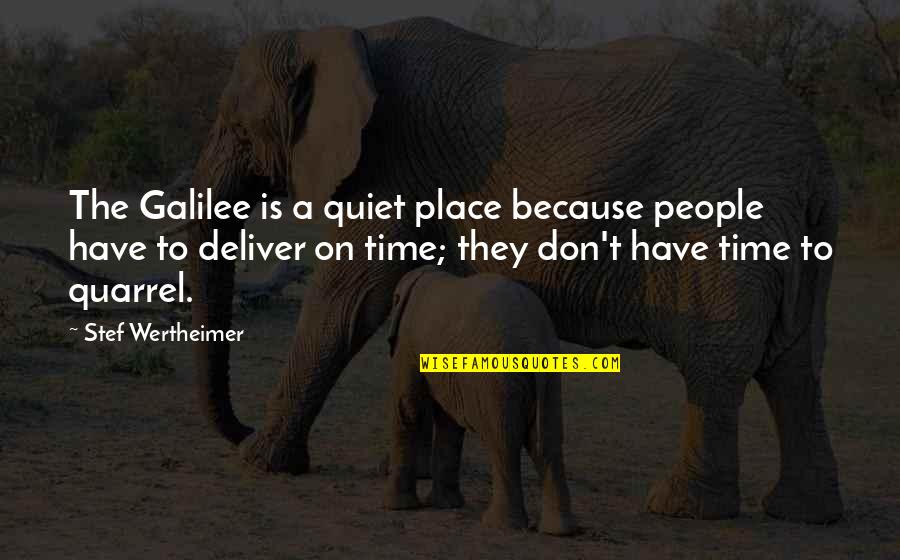 My Quiet Place Quotes By Stef Wertheimer: The Galilee is a quiet place because people