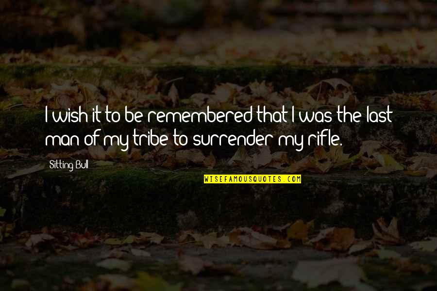 My Rifle Quotes By Sitting Bull: I wish it to be remembered that I