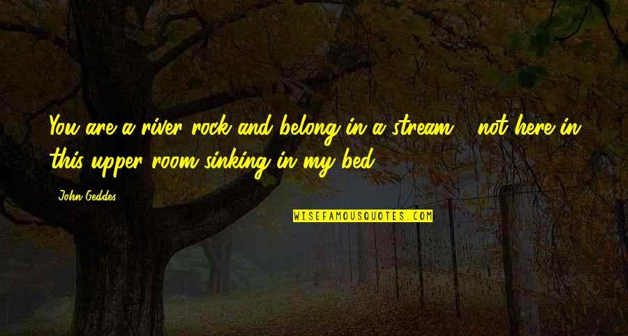 My Rock Love Quotes By John Geddes: You are a river rock and belong in