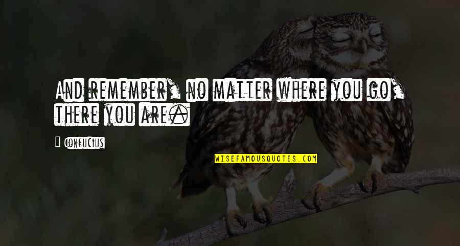 My Rockstar Quotes By Confucius: And remember, no matter where you go, there