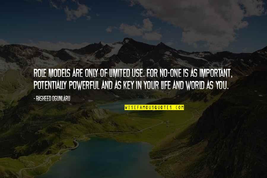 My Role In Life Quotes By Rasheed Ogunlaru: Role models are only of limited use. For My Role In Life Quotes By Rasheed Ogunlaru: Role models are only of limited use. For