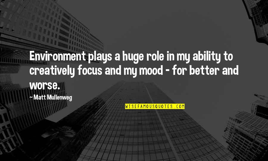 My Role Quotes By Matt Mullenweg: Environment plays a huge role in my ability