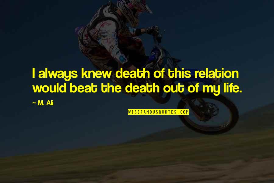 My Sad Quotes By M. Ali: I always knew death of this relation would