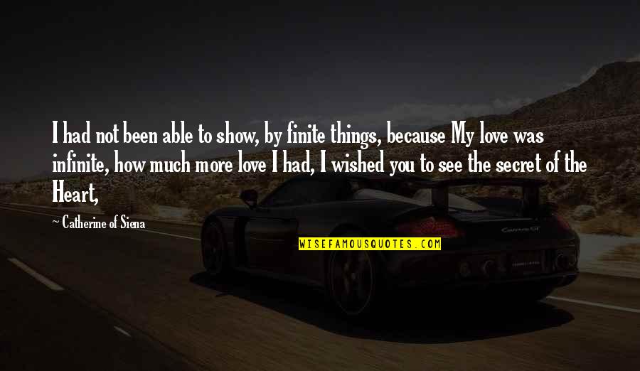 My Secret Love Quotes By Catherine Of Siena: I had not been able to show, by