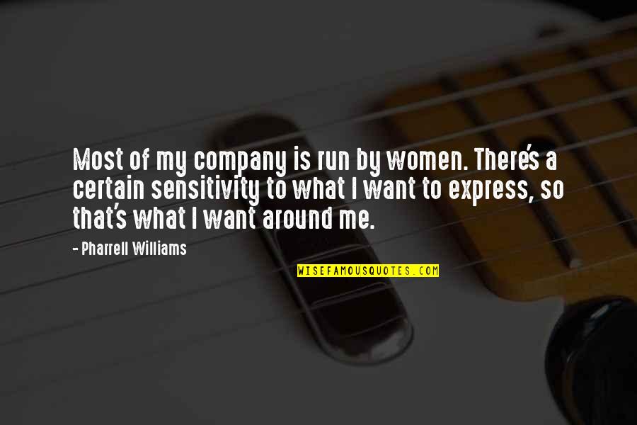 My Sensitivity Quotes By Pharrell Williams: Most of my company is run by women.
