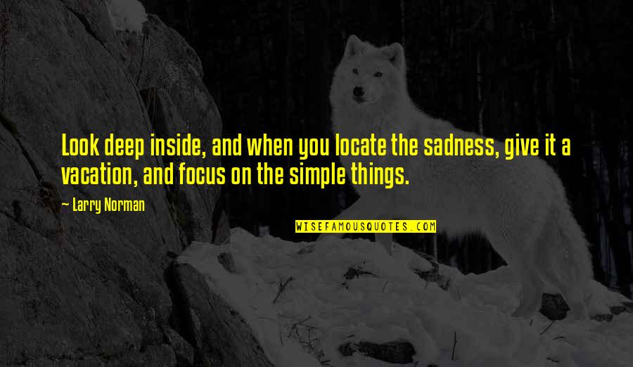 My Simple Look Quotes By Larry Norman: Look deep inside, and when you locate the