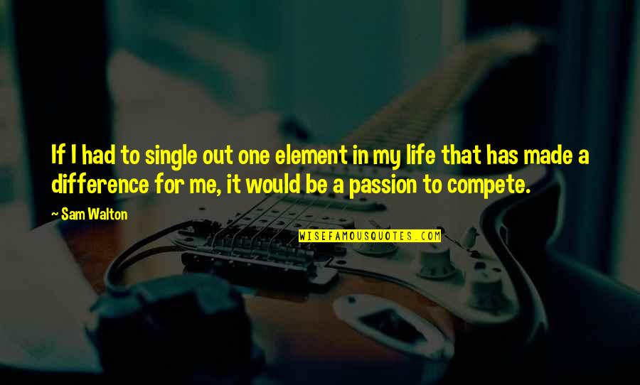 My Single Life Quotes By Sam Walton: If I had to single out one element My Single Life Quotes By Sam Walton: If I had to single out one element