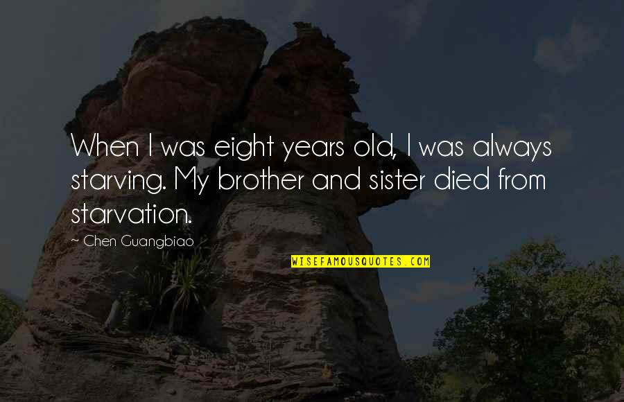 My Sister That Died Quotes By Chen Guangbiao: When I was eight years old, I was