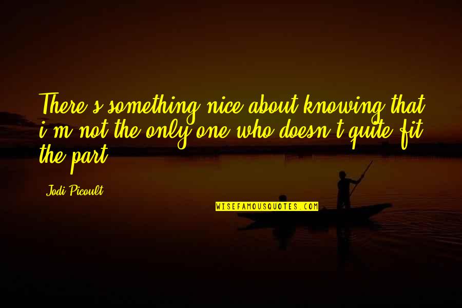 My Sister's Keeper Quotes By Jodi Picoult: There's something nice about knowing that i'm not