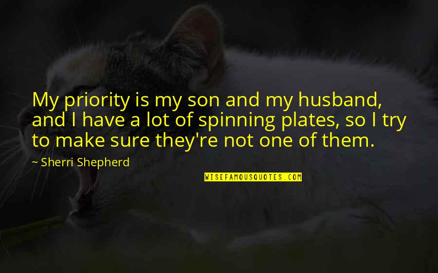 My Son And Husband Quotes By Sherri Shepherd: My priority is my son and my husband, My Son And Husband Quotes By Sherri Shepherd: My priority is my son and my husband,