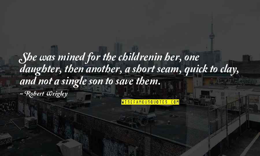 My Son Short Quotes By Robert Wrigley: She was mined for the childrenin her, one