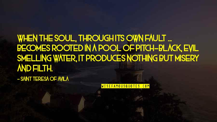 My Soul Is Black Quotes By Saint Teresa Of Avila: When the soul, through its own fault ...