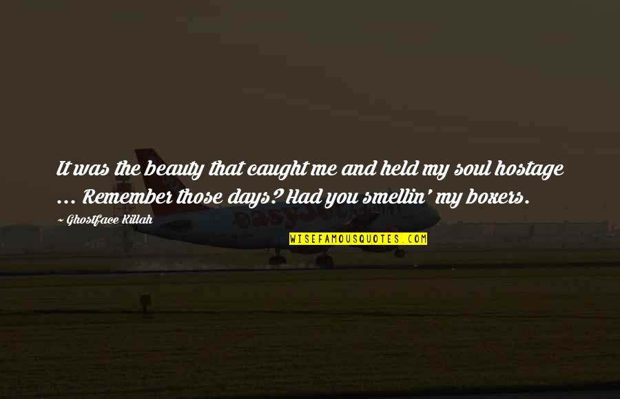 My Soul Quotes By Ghostface Killah: It was the beauty that caught me and
