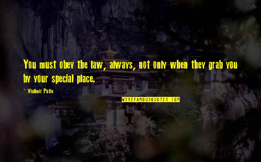 My Special Place Quotes By Vladimir Putin: You must obey the law, always, not only
