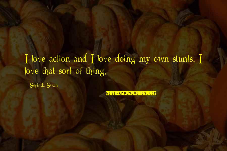 My Stunts Quotes By Serinda Swan: I love action and I love doing my