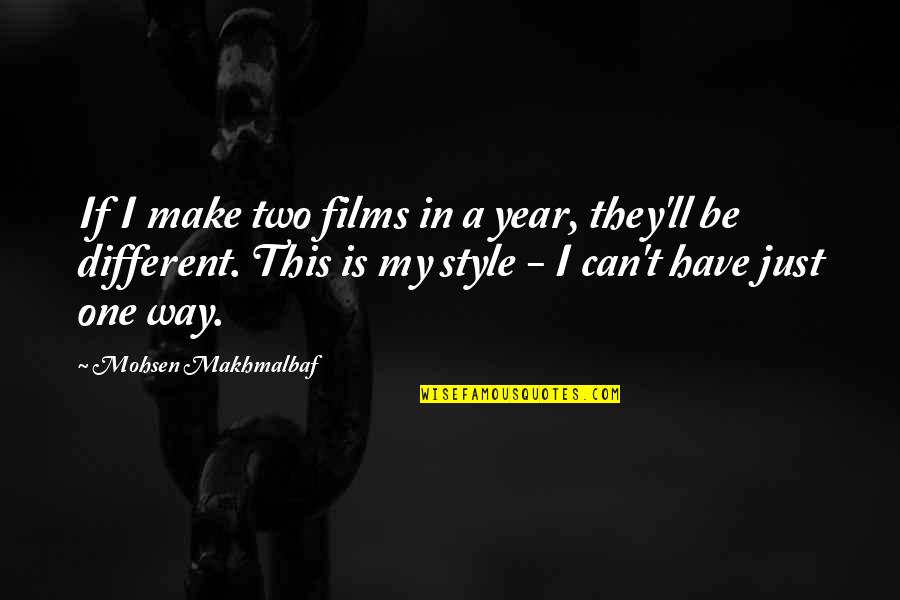 My Style Quotes By Mohsen Makhmalbaf: If I make two films in a year,