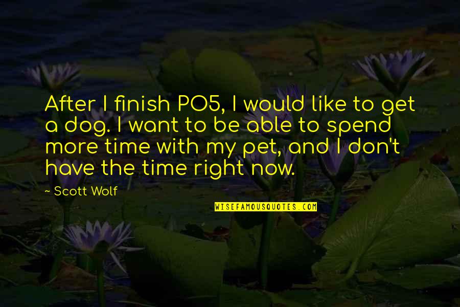 My Time Now Quotes By Scott Wolf: After I finish PO5, I would like to